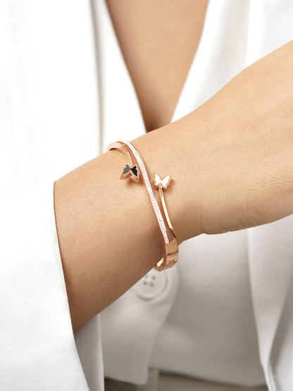 Meghan Butterfly Rosegold Plated Bracelet