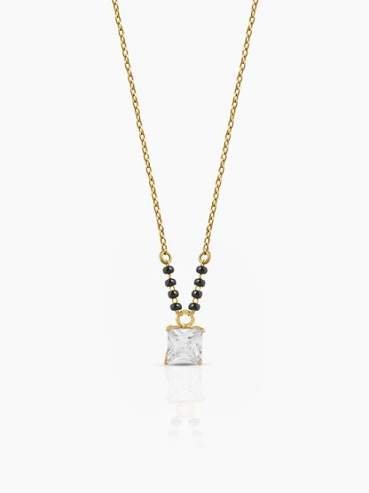 Mehali Princess Square 18K Gold Plated Solitaire Mangalsutra Gold