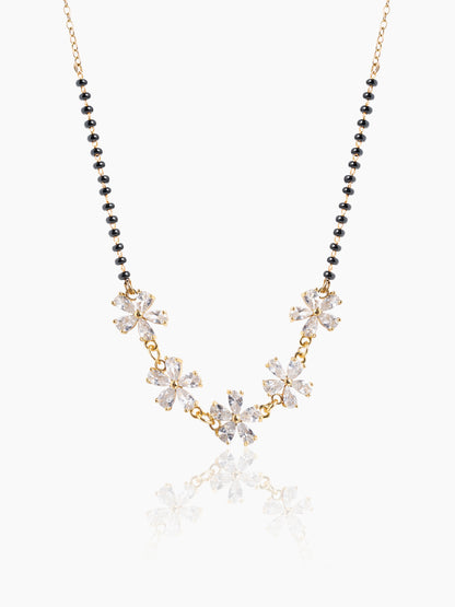 Meher Flower Diamond 18K Gold Plated Mangalsutra Gold