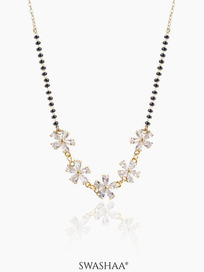 Meher Flower Diamond Mangalsutra 18K Gold Plated