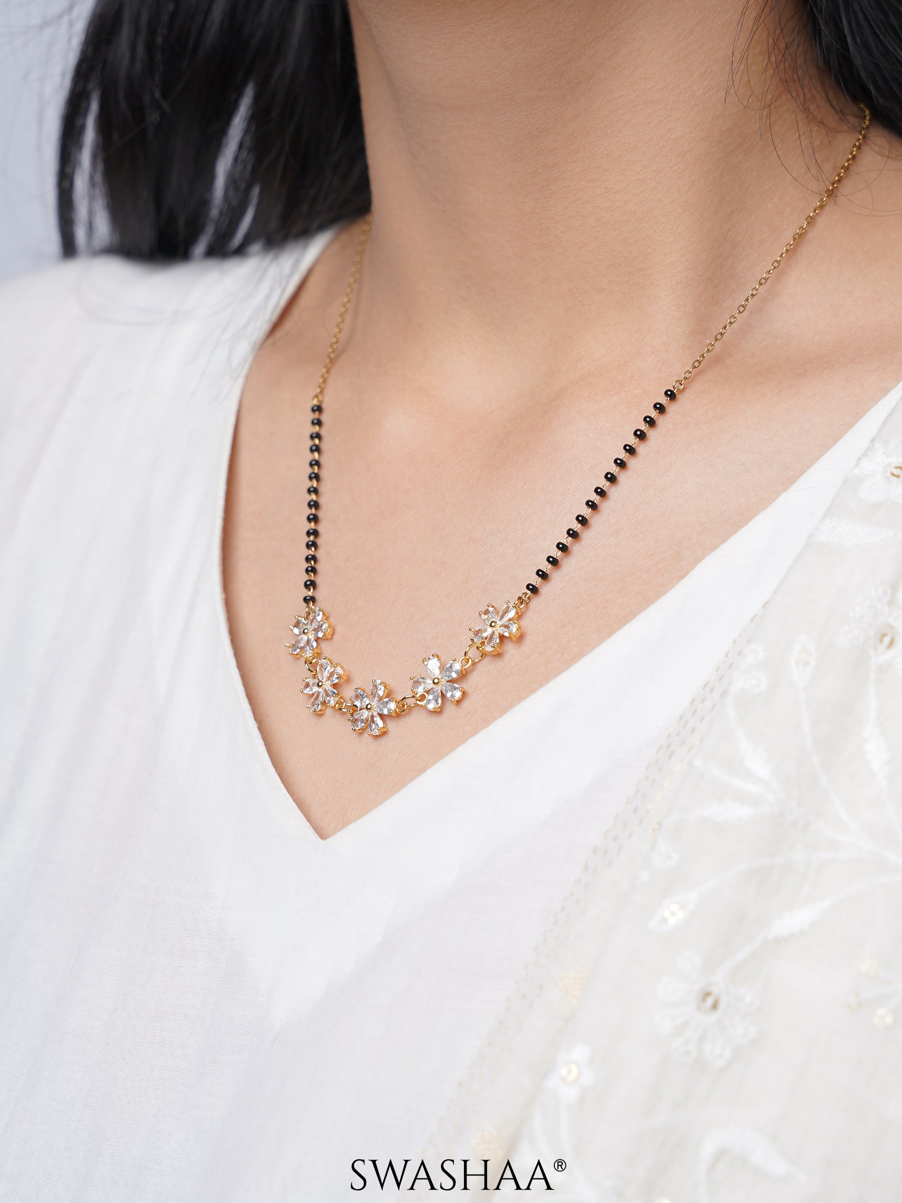 Meher Flower Diamond Mangalsutra