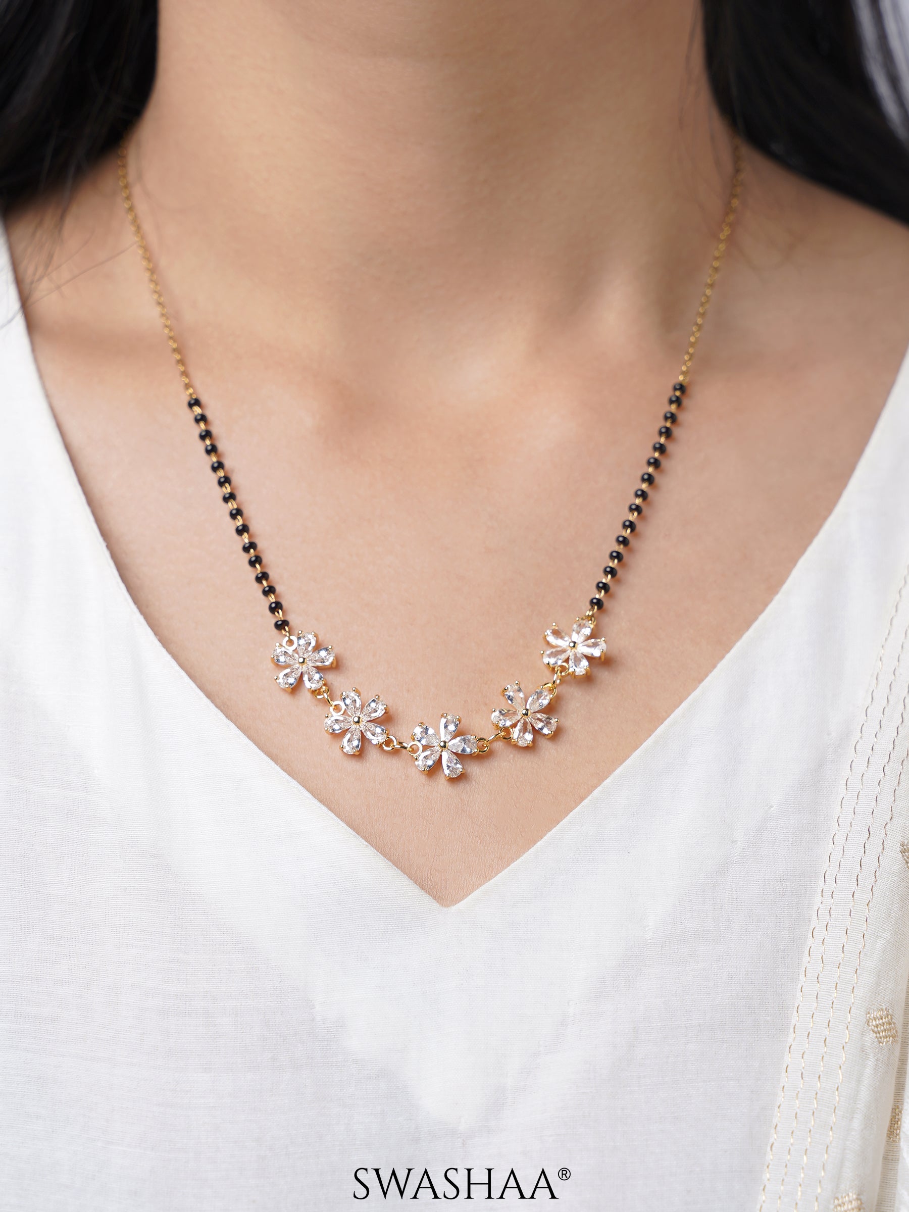 Meher Flower Diamond Mangalsutra
