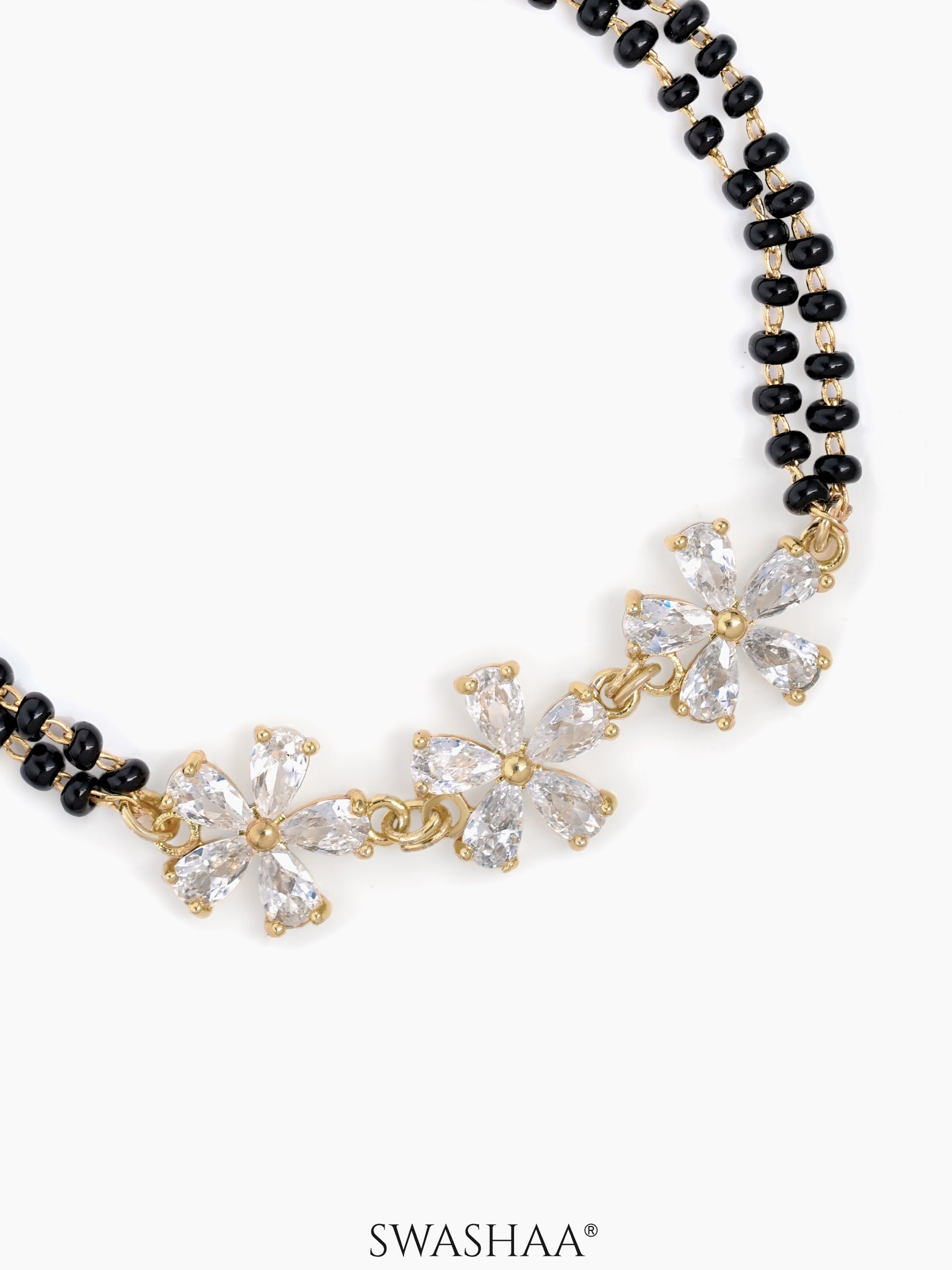 Meher Trio Flower Diamond Mangalsutra Bracelet