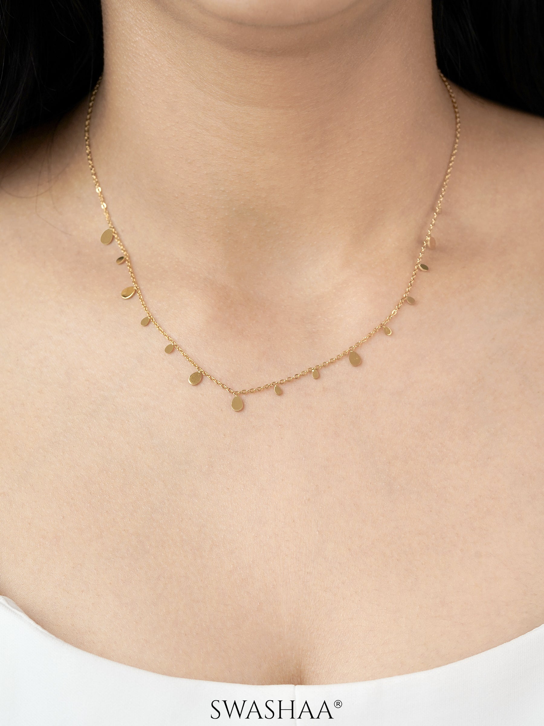 Mehuri Drop Charms 18K Gold Plated Necklace