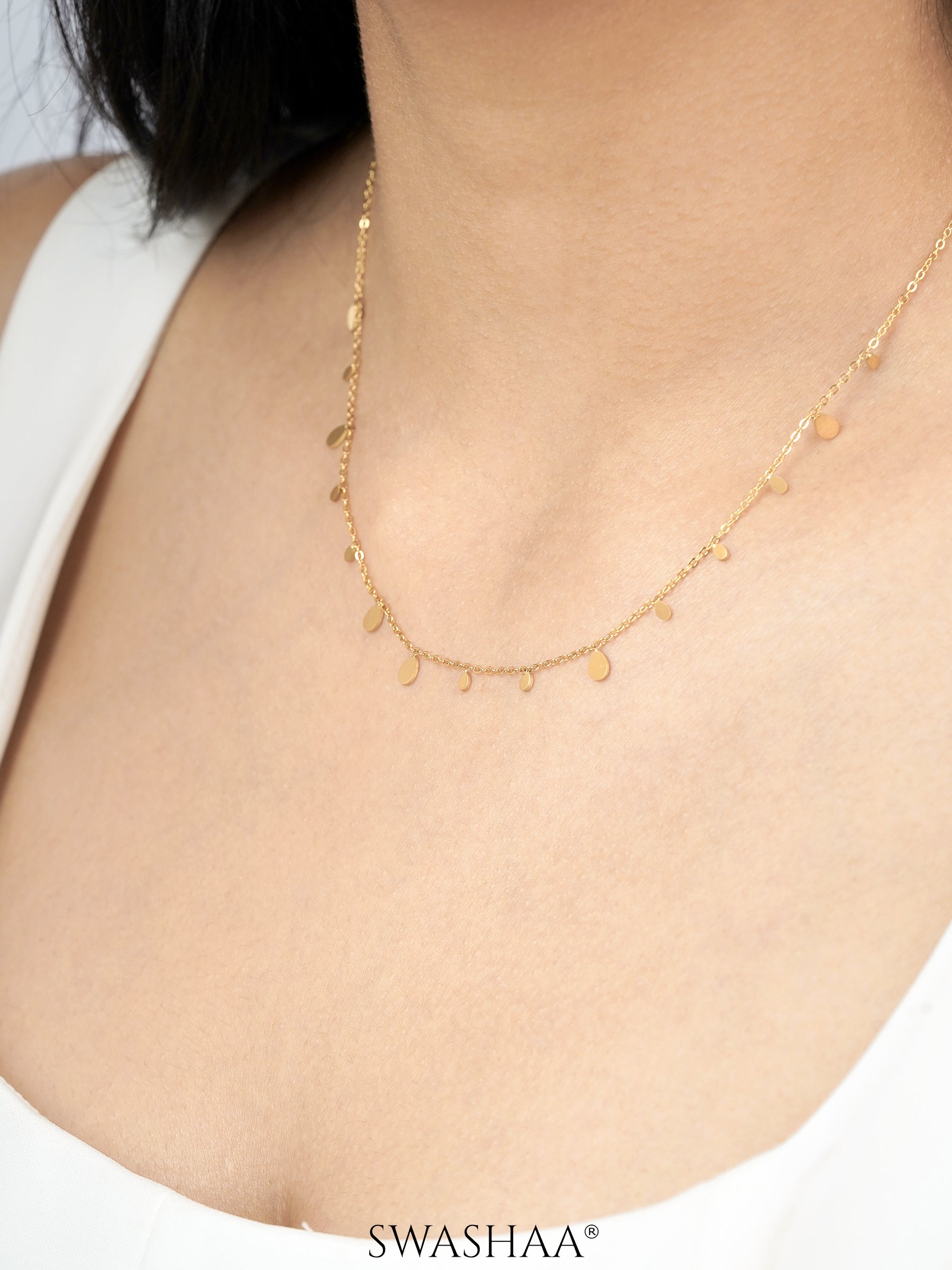 Mehuri Drop Charms 18K Gold Plated Necklace