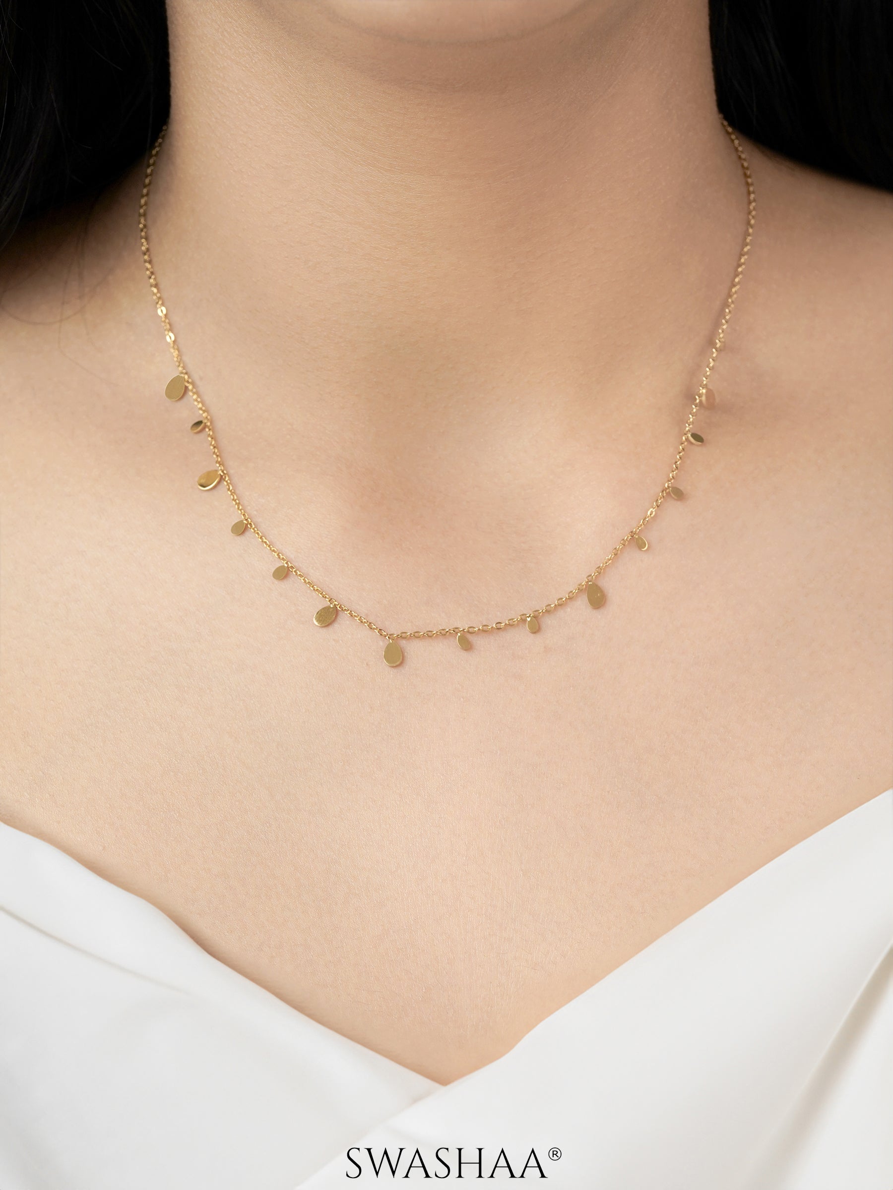 Mehuri Drop Charms 18K Gold Plated Necklace