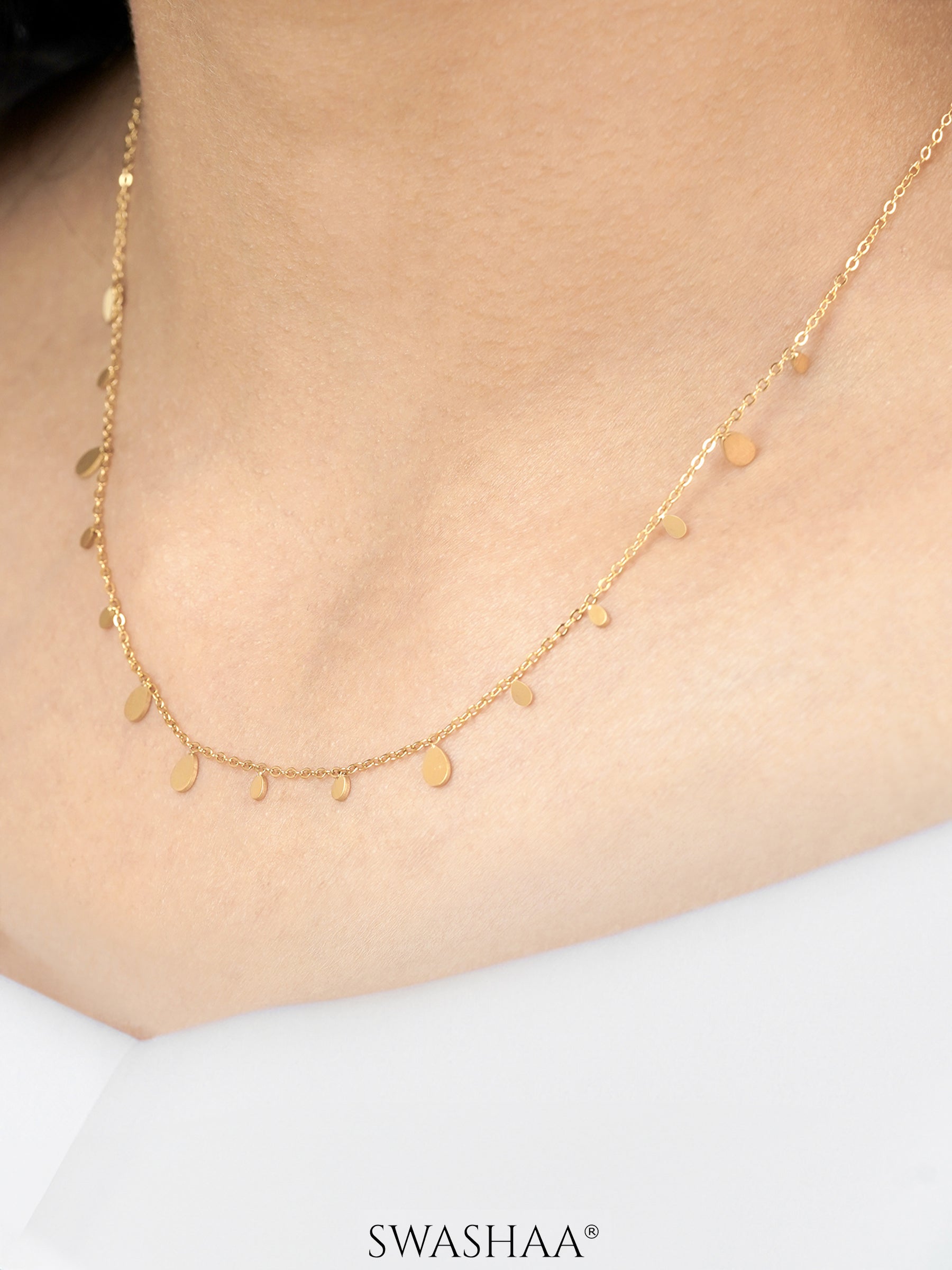 Mehuri Drop Charms 18K Gold Plated Necklace