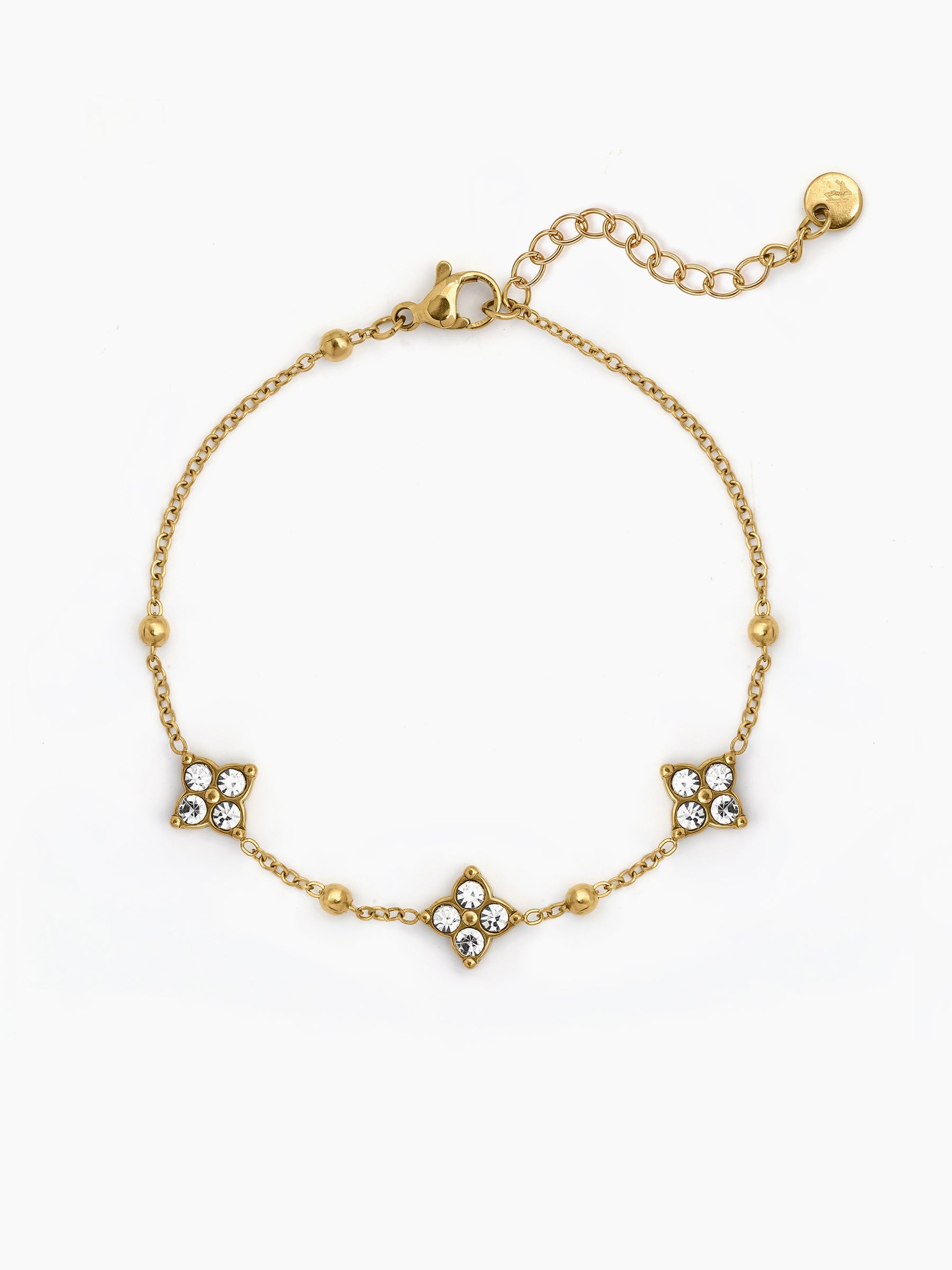 Merolia Floral Diamond 18K Gold Plated Rakhi Gold