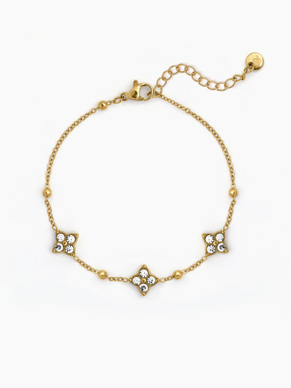 Merolia Floral Diamond 18K Gold Plated Rakhi Gold