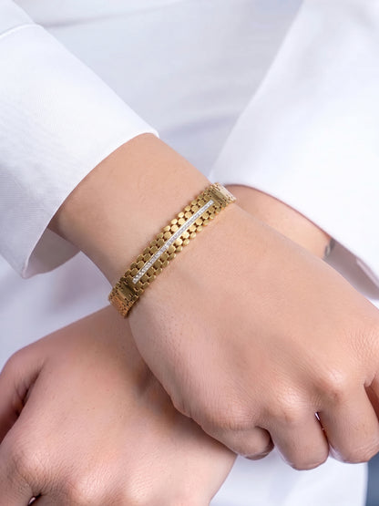 Meroya Diamond 18K Gold Plated Small Wrist Band Bracelet
