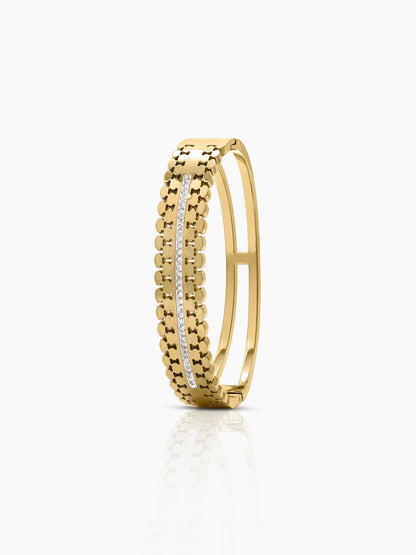 Meroya Diamond 18K Gold Plated Small Wrist Band Bracelet Gold S