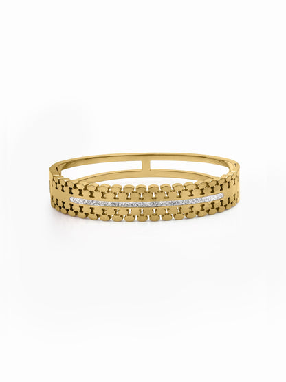Meroya Diamond 18K Gold Plated Small Wrist Band Bracelet
