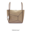 Mic Leather Tote Bag Khaki