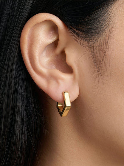 Milan Pentagon Women's Hoop Earrings