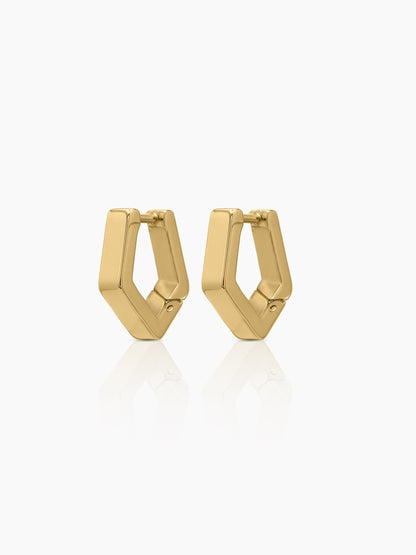 Milan Pentagon Men's Hoop Earrings