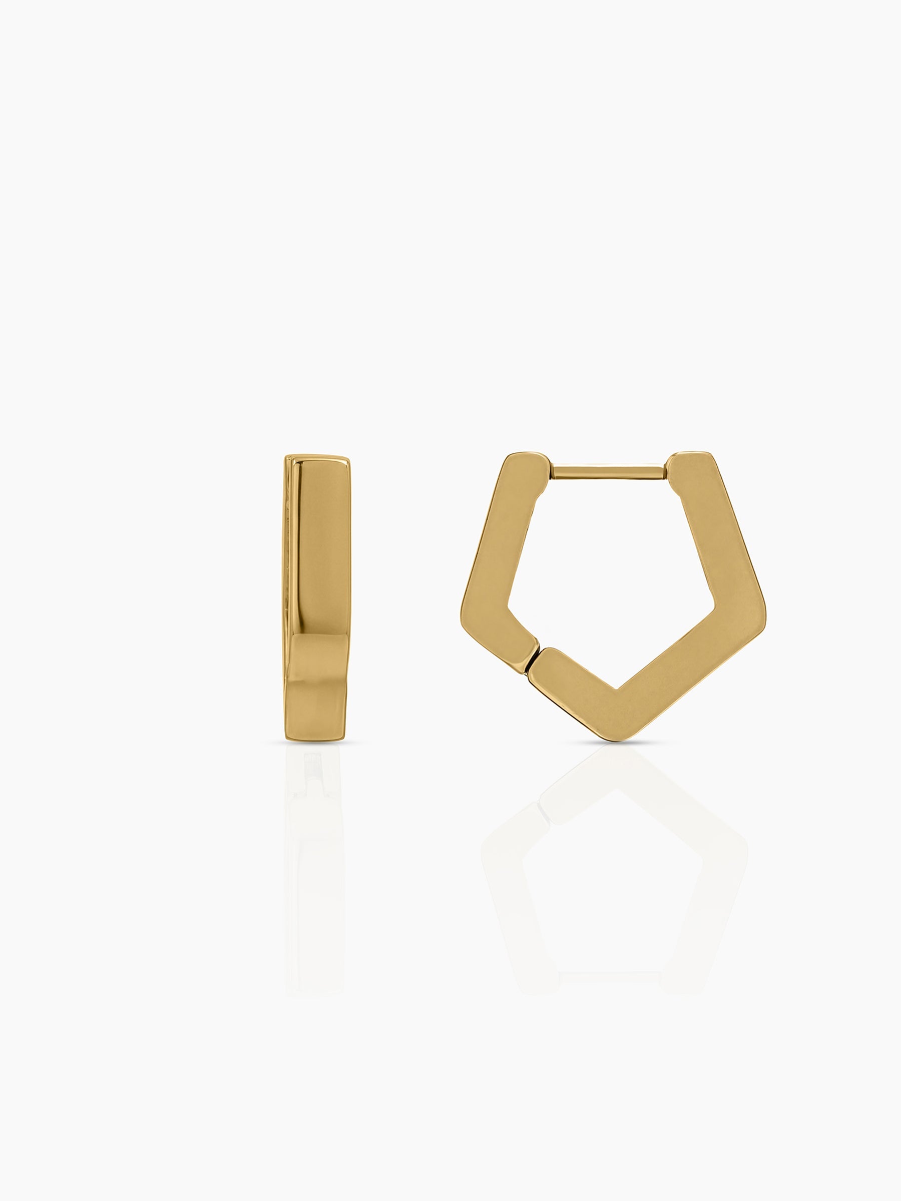 Milan Pentagon Men's Hoop Earrings 18K Gold Plated