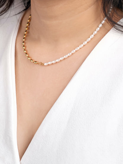 Milena Pearl Beaded Chain Necklace