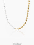 Milena Pearl Beaded Chain Necklace 18K Gold Plated