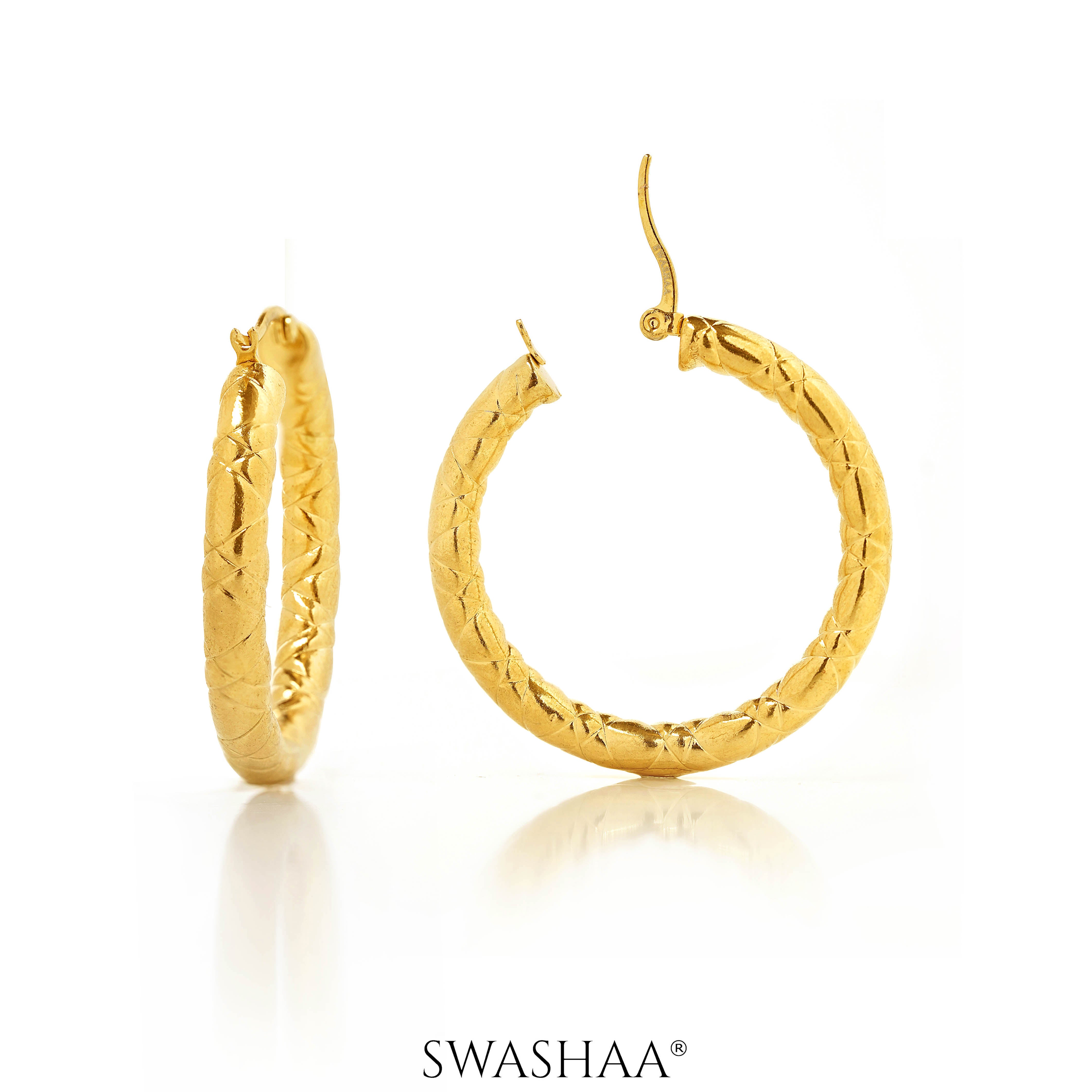 Mina Hoop 18K Gold Plated Earrings Gold