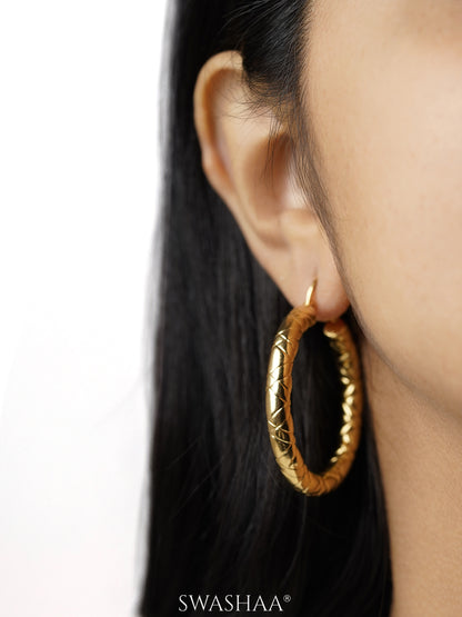 Mina 18K Gold Plated Hoop Earrings