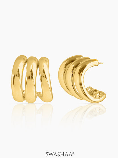 Mirabella 18K Gold Plated Earrings Gold
