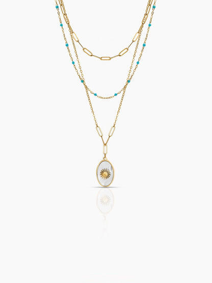 Mirava Pearl Layered Necklace Gold