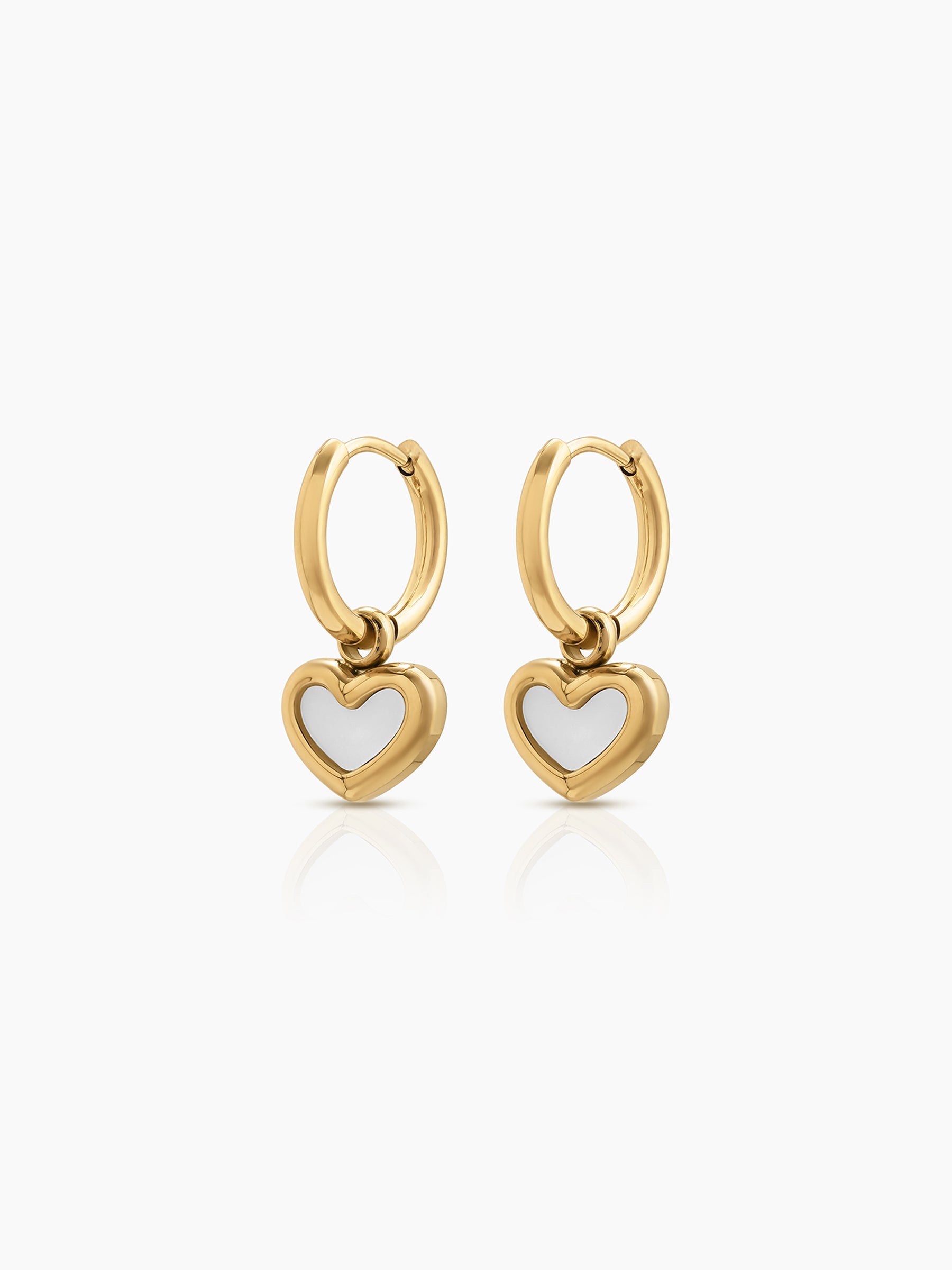 Mirenza Heart 18K Gold Plated Hoop Earrings