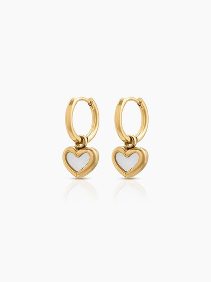 Mirenza Heart 18K Gold Plated Hoop Earrings