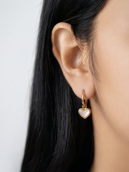 Mirenza Heart 18K Gold Plated Hoop Earrings