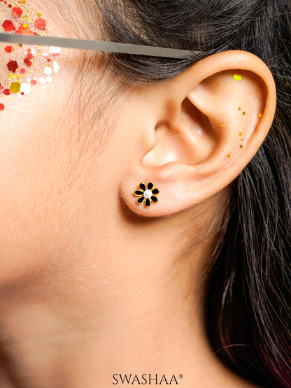 Miss Flower 18K Gold Plated Kid's Earrings