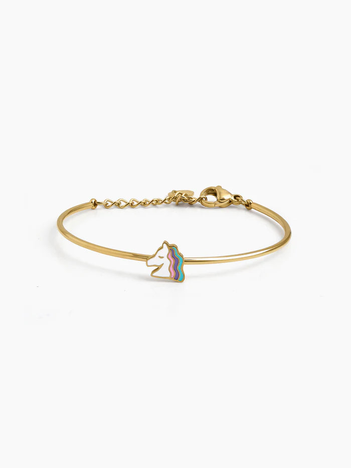Momo Unicorn 18K Gold Plated Kid's Kada Bracelet