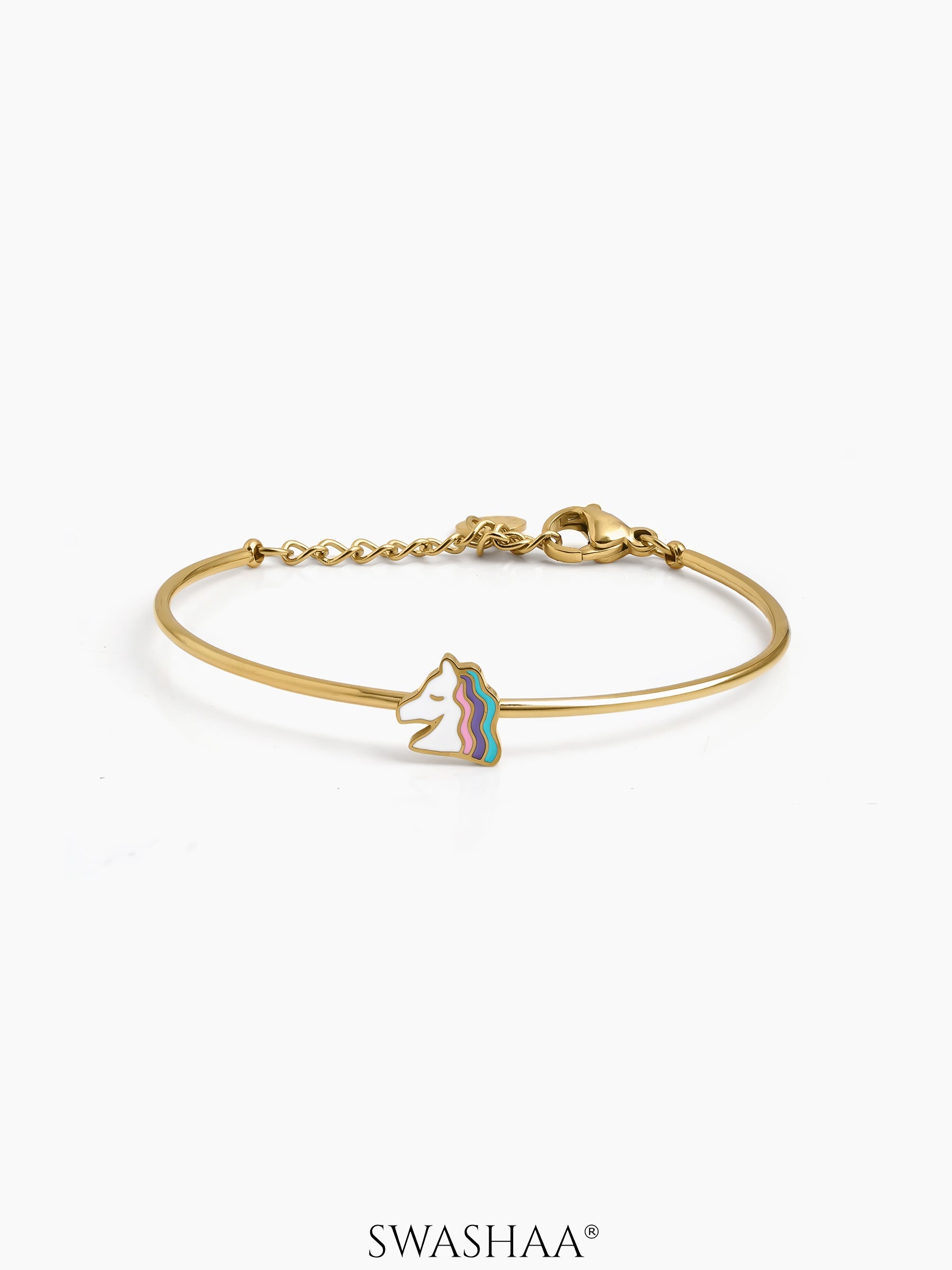 Momo Unicorn Kid's Kada Bracelet 18K Gold Plated