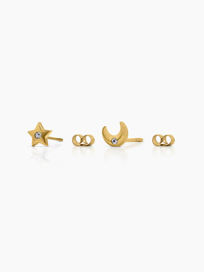 Moonstar Spark 18K Gold Plated Kid's Earrings Gold