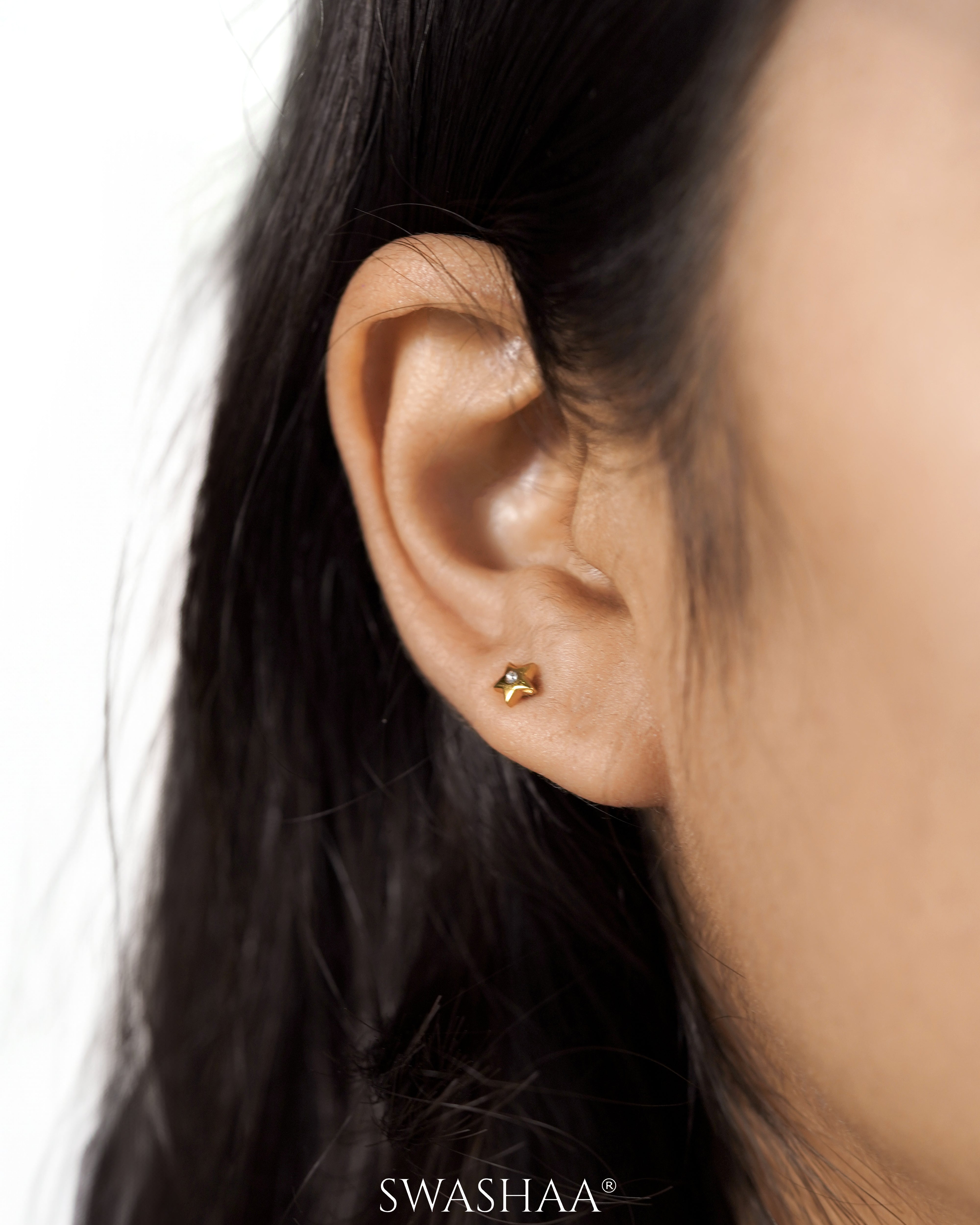 Moonstar Spark 18K Gold Plated Women's Stud Earrings