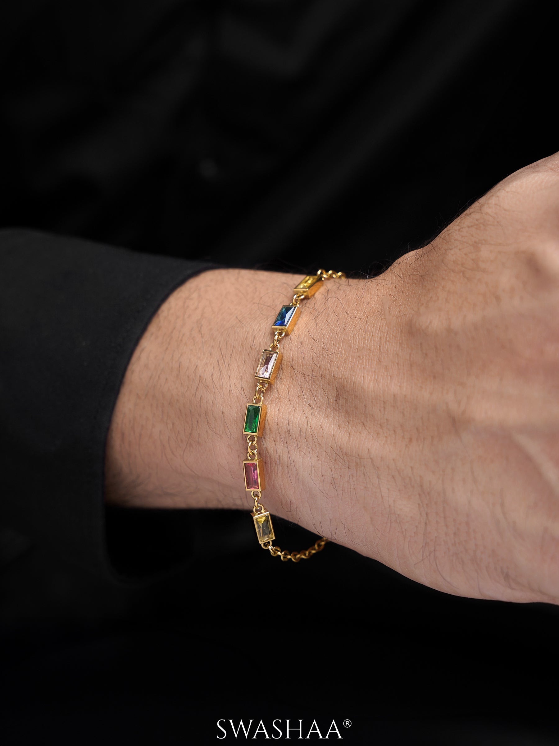 Multi Stone Men's Bracelet