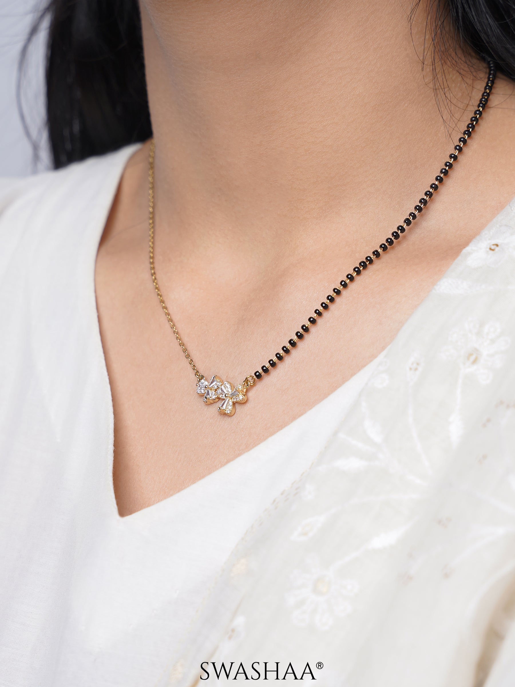 Myra Heart Flower Mangalsutra