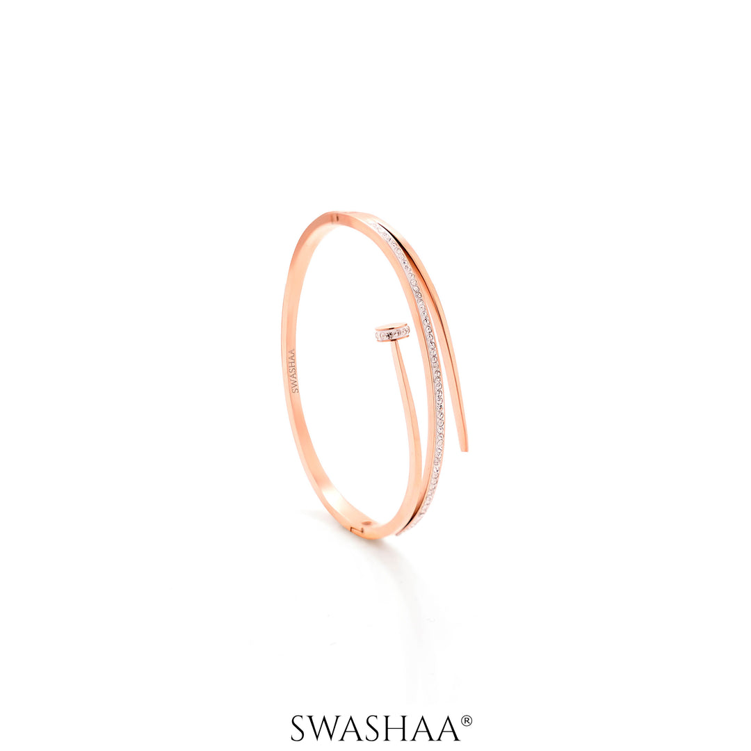 Nail Studded Rosegold Plated Bracelet