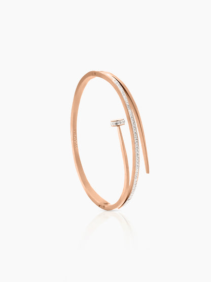 Nail Rosegold Plated Studded Bracelet