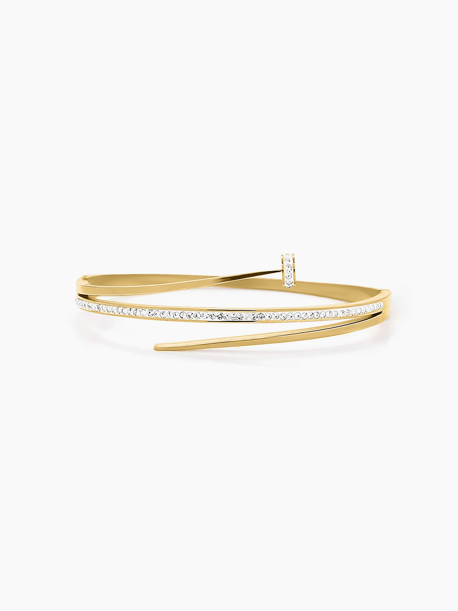 Nail 18K Gold Plated Studded Bracelet