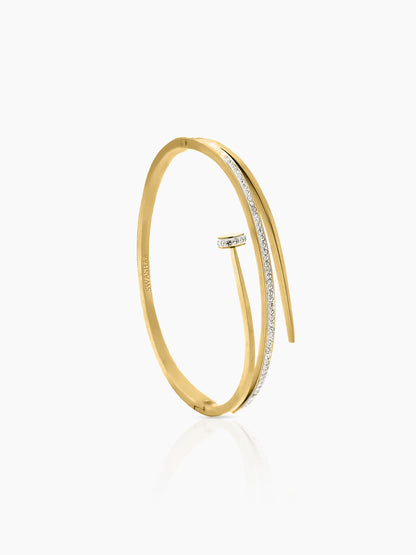 Nail 18K Gold Plated Studded Bracelet