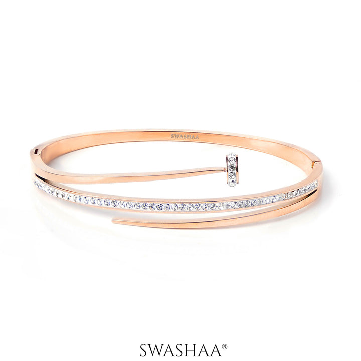 Nail Studded Rosegold Plated Bracelet