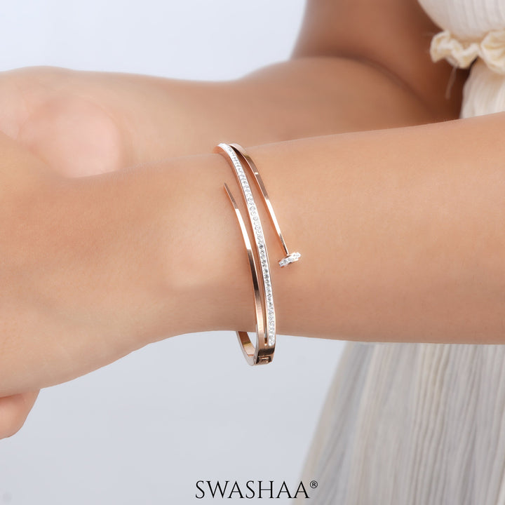 Nail Studded Rosegold Plated Bracelet Rosegold