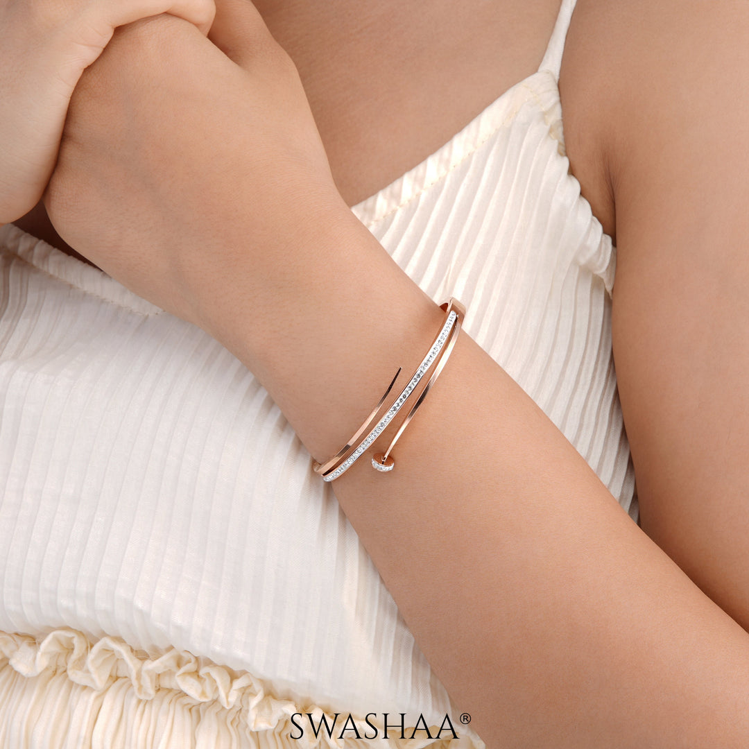 Nail Studded Rosegold Plated Bracelet