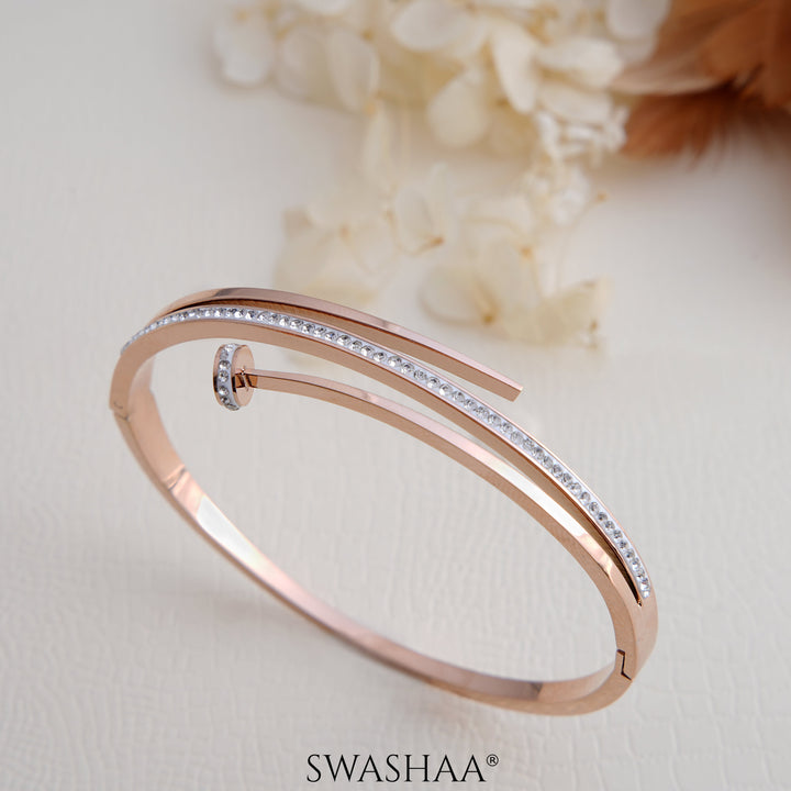 Nail Studded Rosegold Plated Bracelet