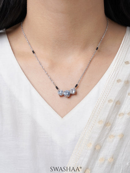 Naksha Solitaire Silver Mangalsutra