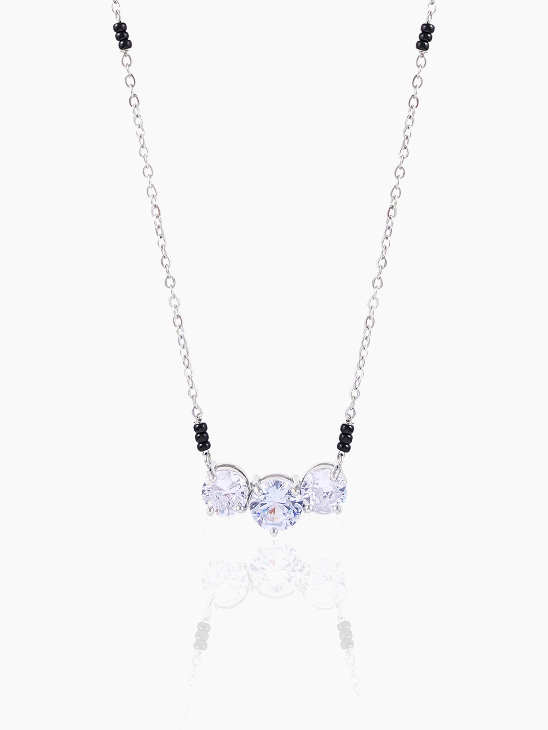 Naksha Solitaire Silver Mangalsutra Silver