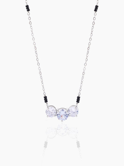 Naksha Solitaire Silver Mangalsutra Silver