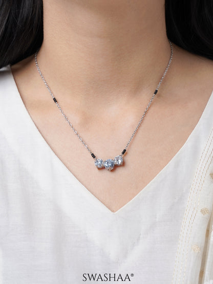 Naksha Solitaire Silver Mangalsutra