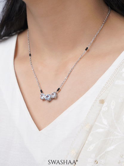 Naksha Solitaire Silver Mangalsutra