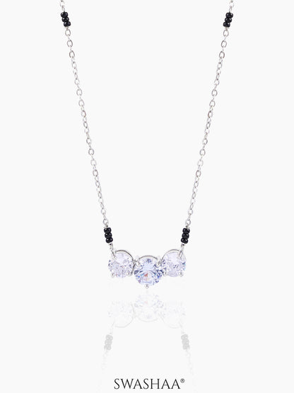 Naksha Solitaire Silver Mangalsutra Silver